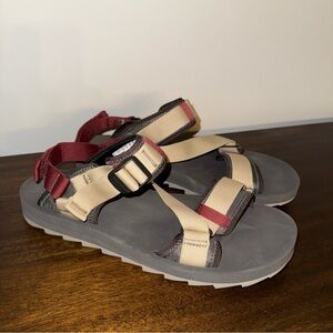 Merrell Alpine Strap Mens 14 Hiking Sandals  Beige Red Adjustable Shoes